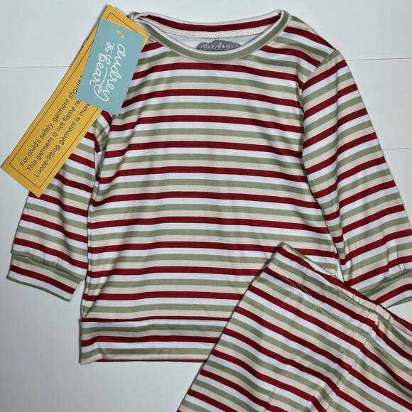NWT Audrey & Bear Baby Striped Pajama Set Size 6-9M - Picture 2 of 4